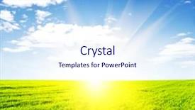  Presentation with sun - Presentation design enhanced with morning field with bright sun background and a sky blue colored foreground