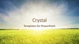  Presentation with sun - Presentation design with morning field with bright sun background and a  colored foreground