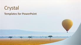  Presentation with flight - Cool new slides with morning flight of hot balloons backdrop and a sky blue colored foreground