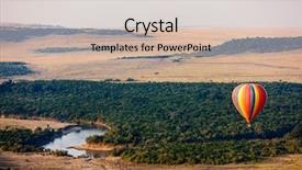  Presentation with flight - Beautiful presentation design featuring morning flight of hot balloons backdrop and a soft green colored foreground