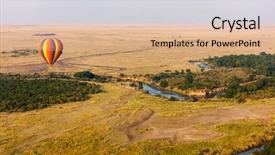  Presentation with flight - Amazing slides having morning flight of hot balloons backdrop and a coral colored foreground