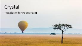  Presentation with flight - PPT theme with morning flight of hot balloons background and a white colored foreground