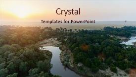  Presentation with balloons - PPT theme consisting of morning flight of hot balloons background and a lemonade colored foreground