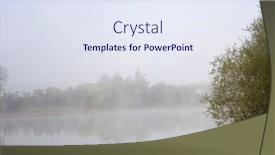  Presentation with fog - Colorful slide deck enhanced with morning fog in loire river france backdrop and a sky blue colored foreground