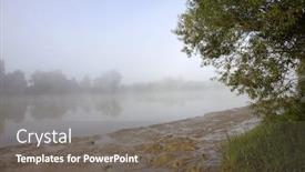  Presentation with fog - Audience pleasing presentation design consisting of morning fog in loire river france backdrop and a gray colored foreground