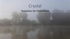  Presentation with fog - Cool new presentation theme with morning fog in loire river france backdrop and a light gray colored foreground