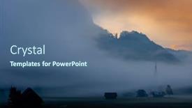  Presentation with river valley - Audience pleasing slide deck consisting of morning-fog-in-river-valley backdrop and a ocean colored foreground