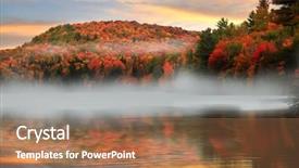  Presentation with autumn morning - Colorful theme enhanced with morning fog in rural vermont backdrop and a coral colored foreground