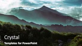  Presentation with morning sunrise - Amazing slides having morning-fog-in-spring-mountains backdrop and a black colored foreground