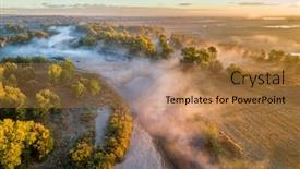  Presentation with fog - Audience pleasing slide set consisting of morning-fog-over-south-platte backdrop and a coral colored foreground