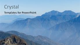  Presentation with forest morning - PPT theme having morning-fog-over-the-mountain background and a light blue colored foreground