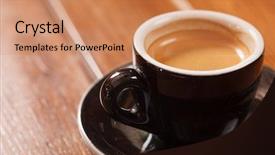  Presentation with pen laptop coffee cup clips - Colorful presentation design enhanced with morning fresh - cup of coffee backdrop and a  colored foreground