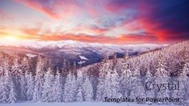  Presentation with forest morning - Cool new PPT layouts with morning-frosty-landscape-and-snowy backdrop and a light blue colored foreground