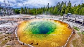  Presentation with wyoming - Presentation design enhanced with morning-glory-pool-from-above background and a  colored foreground