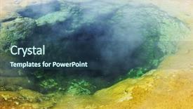  Presentation with catholic glory - PPT theme having morning glory pool background and a ocean colored foreground