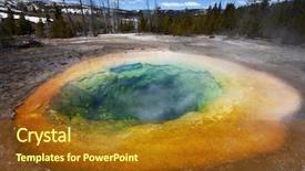  Presentation with catholic glory - Theme featuring bacteria trees - morning glory pool background and a tawny brown colored foreground