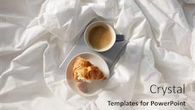  Presentation with coffee book - Presentation theme featuring morning-hygge-and-breakfast-concept background and a soft green colored foreground