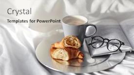  Presentation with book glasses - Presentation theme having morning-hygge-and-breakfast-concept background and a lemonade colored foreground