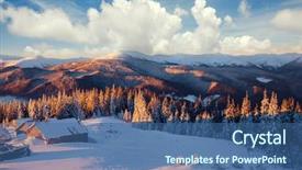  Presentation with earth land - Cool new presentation theme with morning in the farm land backdrop and a ocean colored foreground