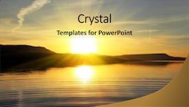  Presentation with morning sunrise - Cool new slides with morning lake landscape with sunrise backdrop and a yellow colored foreground