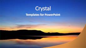  Presentation with morning sunrise - Colorful PPT theme enhanced with morning lake with mountain before sunrise landscape backdrop and a cobalt blue colored foreground