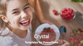  Presentation with breakfast cereal - Audience pleasing slides consisting of morning lunch - happy child having breakfast kid backdrop and a violet colored foreground