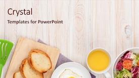  Presentation with healthy breakfast - Slide deck featuring morning lunch - healthy breakfast with fried egg background and a sky blue colored foreground