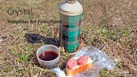  Presentation with herb - Presentation theme having morning-meal-on-herb background and a coral colored foreground