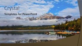  Presentation with cold water - Colorful PPT theme enhanced with morning-mist-rises-beautifully-pyramid backdrop and a light blue colored foreground