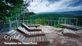  Presentation with mountains - Theme having morning-mists-over-the-karkonosze background and a tawny brown colored foreground