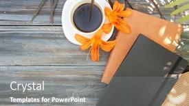  Presentation with coffee - Slides featuring morning-mock-up-with-coffee background and a gray colored foreground