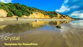  Presentation with tide - Presentation featuring morning-moeraki-s-huge-round background and a tawny brown colored foreground