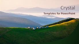  Presentation with summer sun - Presentation consisting of morning-mountain-meadows-illuminated background and a lemonade colored foreground