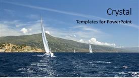  Presentation with calm sea - PPT layouts enhanced with colorful headlights of white car after the rain at night on car parking background and a light gray colored foreground.