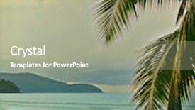  Presentation with luxury - Audience pleasing slide set consisting of morning on luxury beach backdrop and a mint green colored foreground