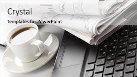  Presentation with news paper - Audience pleasing slides consisting of morning paper business news backdrop and a white colored foreground