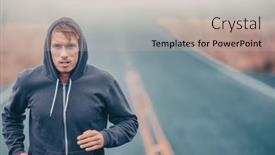  Presentation with endurance - Colorful PPT theme enhanced with morning-run-endurance-runner-athlete backdrop and a soft green colored foreground