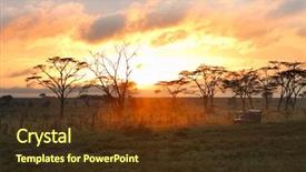  Presentation with morning sunrise - Audience pleasing slide deck consisting of drivinggame - morning safari drive beautiful sunrise backdrop and a tawny brown colored foreground