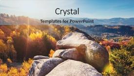  Presentation with trees - Presentation design featuring morning scene red and yellow background and a  colored foreground