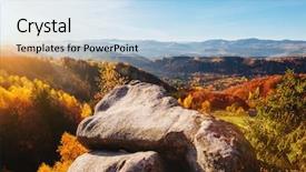  Presentation with trees - Audience pleasing slide deck consisting of morning scene red and yellow backdrop and a  colored foreground