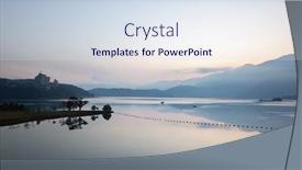 Presentation with asia - Cool new slide deck with morning scenery of sun moon lake at nantou taiwan asia backdrop and a sky blue colored foreground