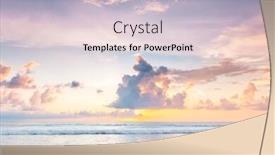  Presentation with morning sunrise - Beautiful PPT theme featuring morning-seascape-beautiful-sunrise backdrop and a lemonade colored foreground