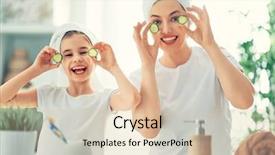  Presentation with daughter mother - Slide set enhanced with family mother and daughter child background and a lemonade colored foreground