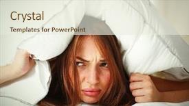  Presentation with female powerlifting - Presentation theme with morning sickness - female lying on bed background and a sky blue colored foreground