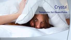  Presentation with sickness - Amazing slide deck having morning sickness - female lying on bed backdrop and a sky blue colored foreground