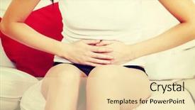  Presentation with illness - Beautiful presentation theme featuring morning sickness - photo of woman with stomach backdrop and a lemonade colored foreground