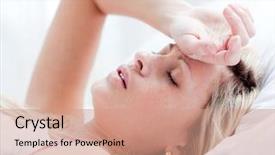  Presentation with tired - Beautiful presentation featuring morning sickness - tired woman sleeping backdrop and a coral colored foreground