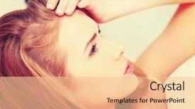  Presentation with sickness - Beautiful presentation design featuring morning sickness - woman with a huge headache backdrop and a lemonade colored foreground