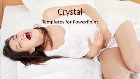  Presentation with being a single woman - Amazing slide deck having morning sickness - young woman stroking her belly backdrop and a  colored foreground