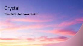  Presentation with skies - Amazing PPT theme having morning sky - bay view burning skies backdrop and a light blue colored foreground